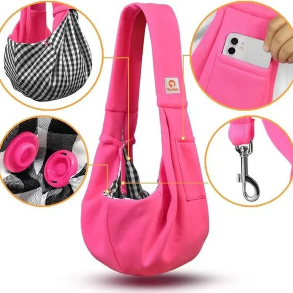 Tomkas Small Dog or Cat Sling Carrier Pink